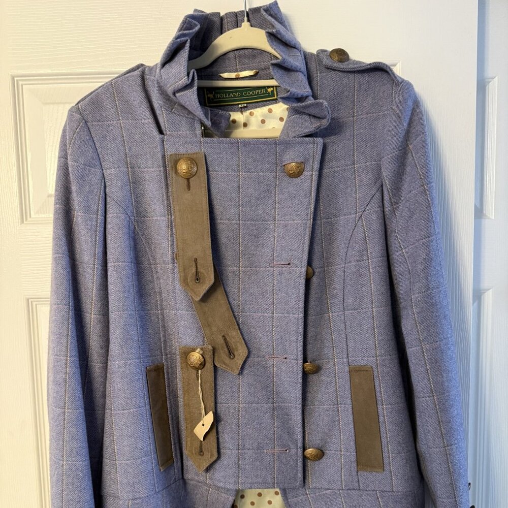 Holland Cooper Blazer - Blue Windowpane Tweed